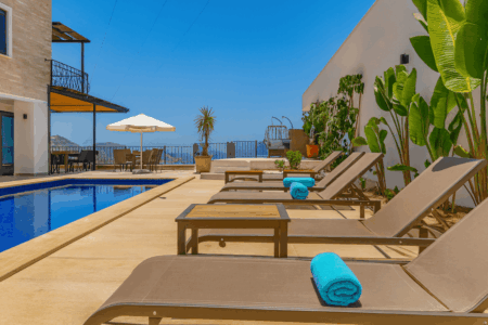 Villa Asteria – Luxury holiday villa in Kalkan with modern interior, panoramic sea view and private pool overlooking Kalkan Bay.